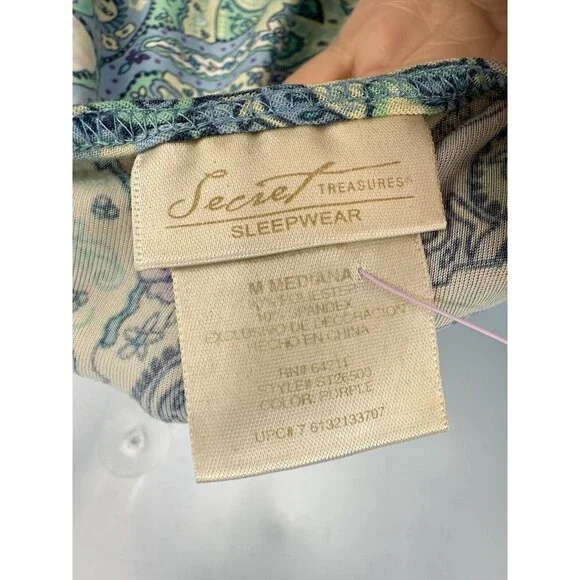 Secret Treasure Sleepwear Slip Dress Womens Size Medium M Floral blue lace prett - Picture 5 of 10